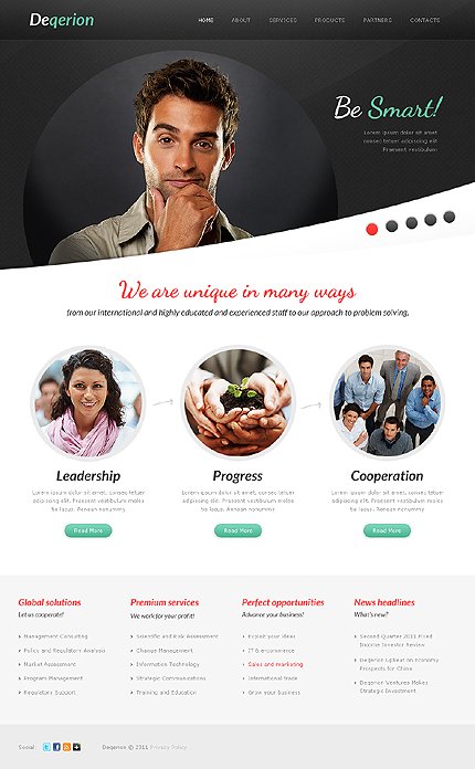 White & Black Business Joomla Theme by Hugo TMT