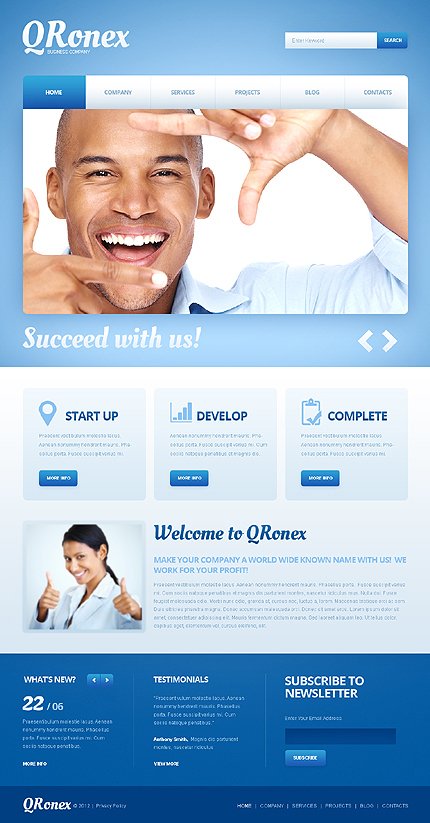 White & Blue Marketing Agency Joomla Template by Elza TMT