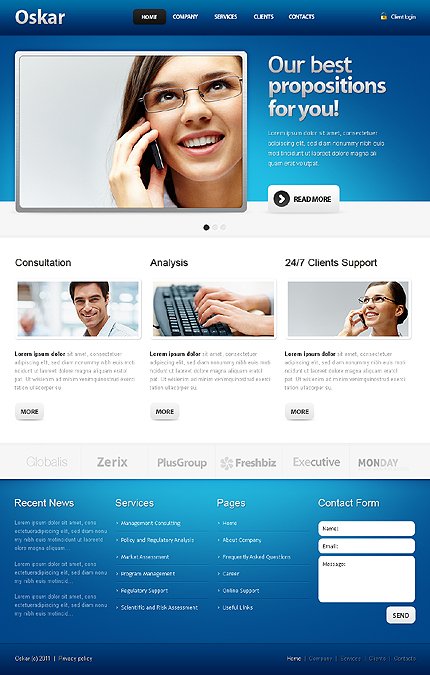 White & Blue Business Drupal Template by Astra TMT