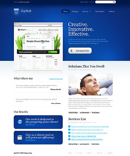 White & Blue Software Company Drupal Theme by Astra TMT