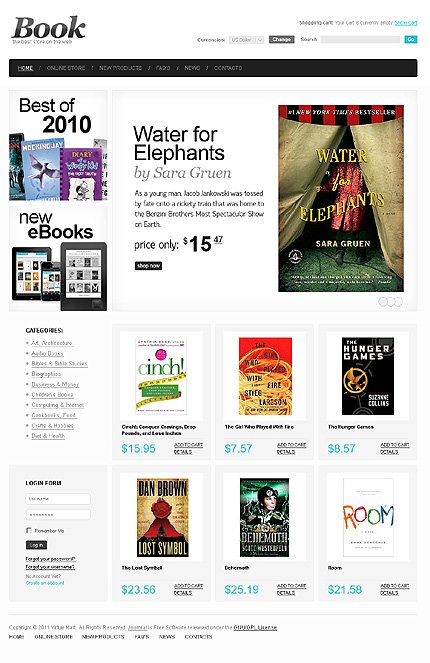 White Book Store VirtueMart Template by Di TMT