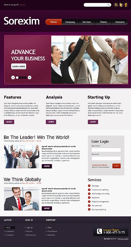 White Business Drupal Template by Sawyer TMT