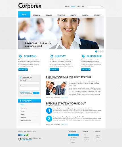 White Business Drupal Template by Sawyer TMT