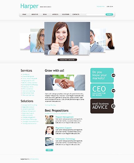 White Business Drupal Template by Hugo TMT