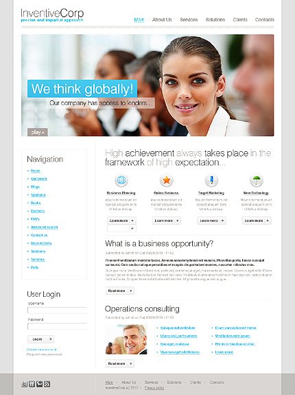 White Business Drupal Template by Mira TMT