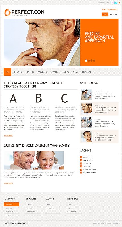 White Business Joomla Theme by Cowboy TMT