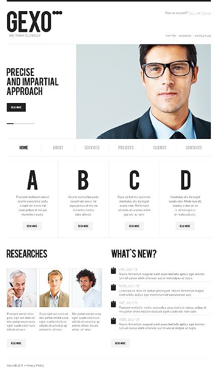 White Business Joomla Theme by Cowboy TMT
