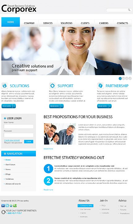 White Business Joomla Theme by Sawyer TMT