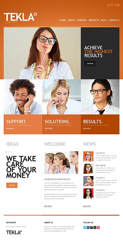 White Business Joomla Theme by Cowboy TMT