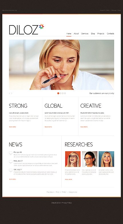 White Business Joomla Theme by Cowboy TMT