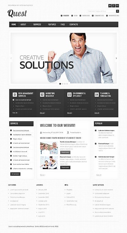 White Business WordPress Template by Mercury TMT