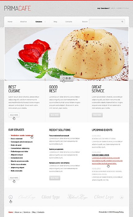 White Cafe Joomla Template by Astra TMT
