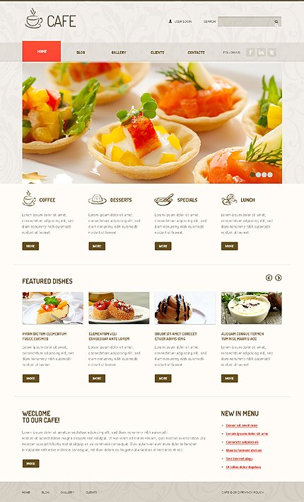 White Cafe Joomla Template by Astra TMT