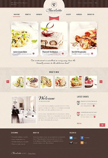 White Cafe and Restaurant Joomla Theme by Hinoriko TMT