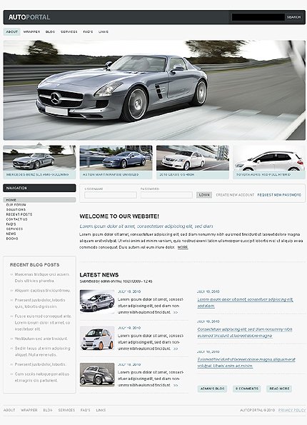 White Car Club Drupal Theme by Mercury TMT
