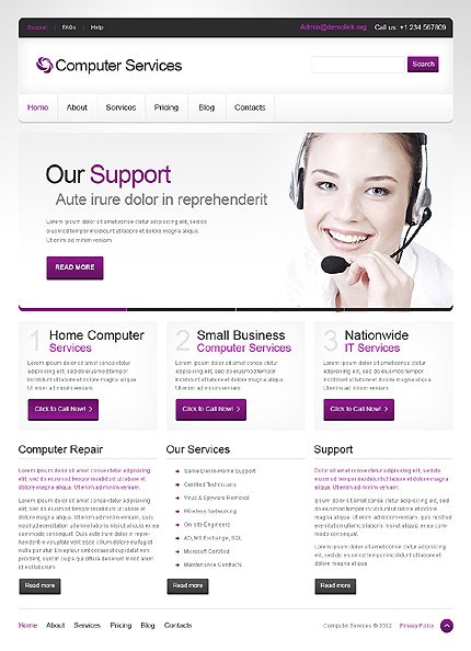 White Computer Repair Joomla Template by Mercury TMT