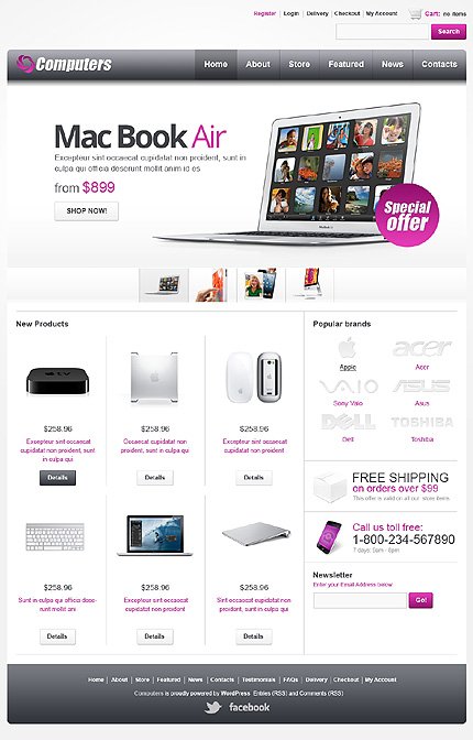 White Computer Store Jigoshop Theme by Mercury Jigoshop Themes  TMT