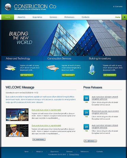 White Construction Company Drupal Theme by Svelte TMT
