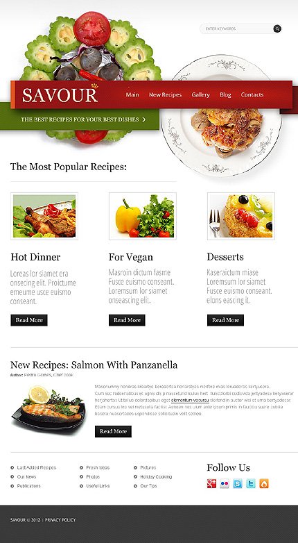 White Cooking Joomla Template by Delta TMT
