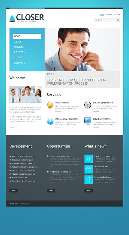 White & Cyan Business Joomla Theme by Cowboy TMT