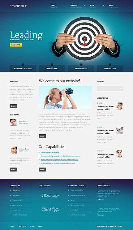 White & Cyan IT Joomla Template by Astra TMT
