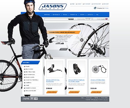 White Cycling Zen Cart Template by Oldman Zen Cart  TMT