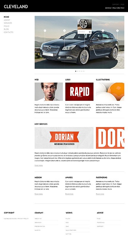 White Design Studio Joomla Template by Cowboy TMT
