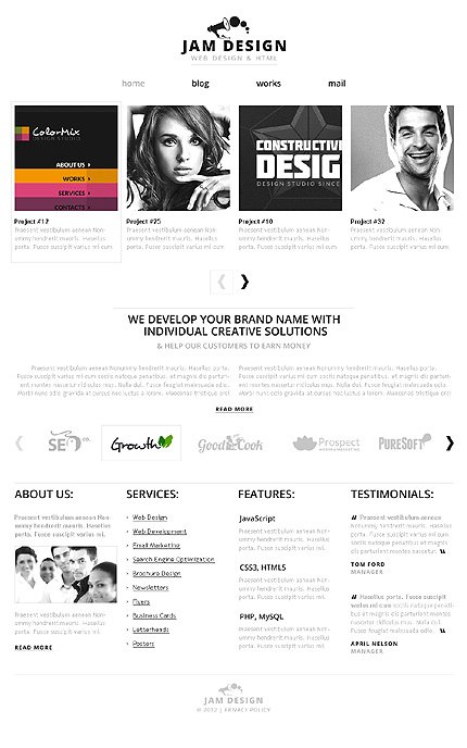 White Design Studio Joomla Template by Glenn TMT