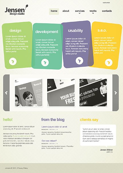 White Design Studio Joomla Template by Hugo TMT
