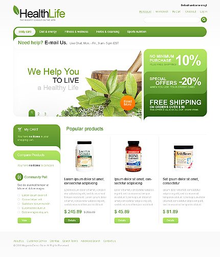 White Drug Store Magento Theme by Mercury TMT