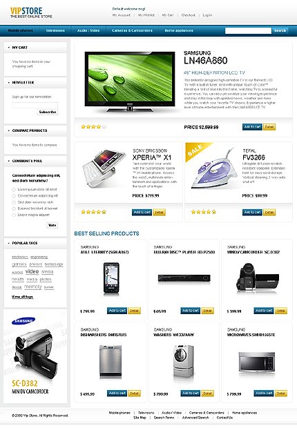 White Electronics Store Magento Theme by Mercury TMT