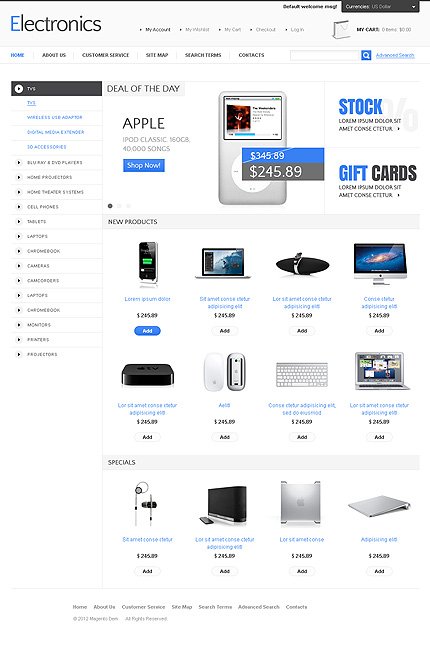 White Electronics Store Magento Theme by Hermes TMT
