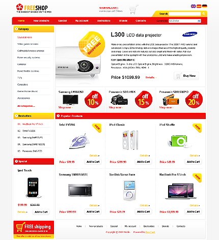White Electronics Store Zen Cart Template by Mercury Zen Cart  TMT