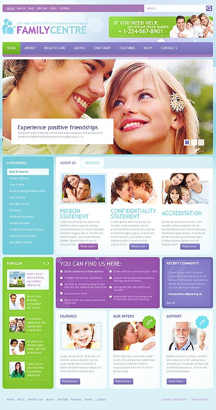 White Family Center Joomla Template by Mercury TMT