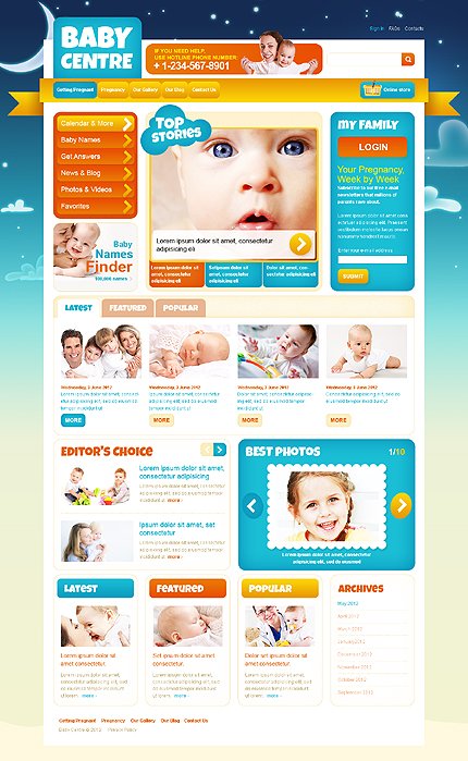 White Family Center Joomla Template by Mercury TMT