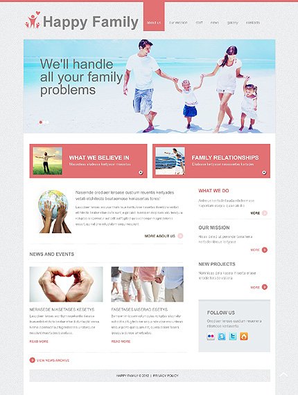 White Family Center Joomla Template by Irene TMT
