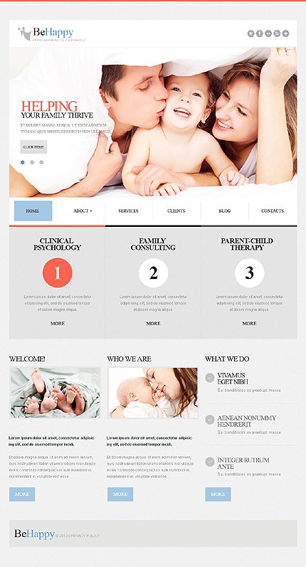White Family Center Joomla Template by Sawyer TMT