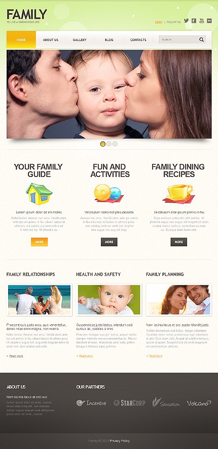 White Family Joomla Theme by Mira TMT