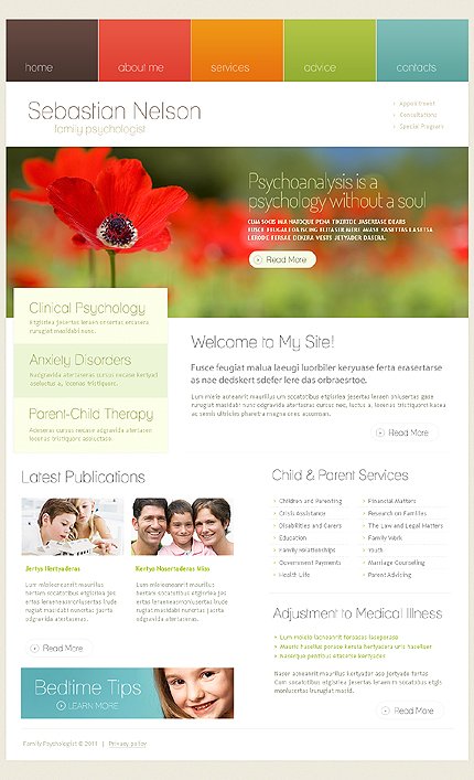 White Family Psychologist Joomla Template by Delta TMT