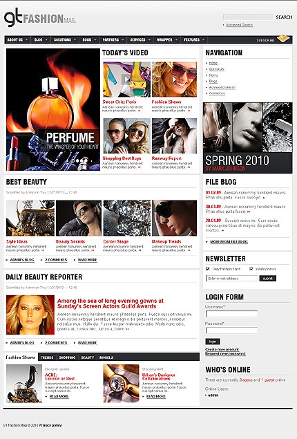 White Fashion Drupal Template by Hilary TMT