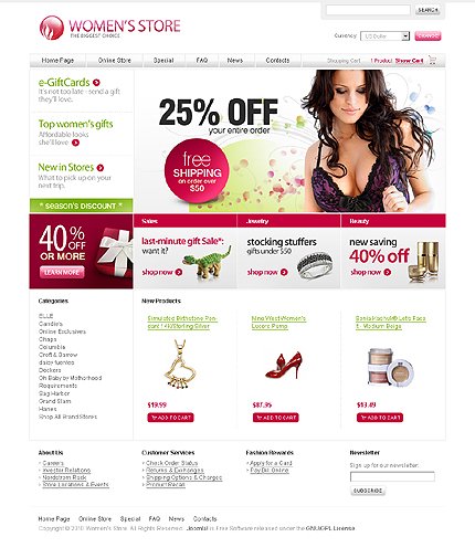 White Fashion Store VirtueMart Template by Matrix TMT