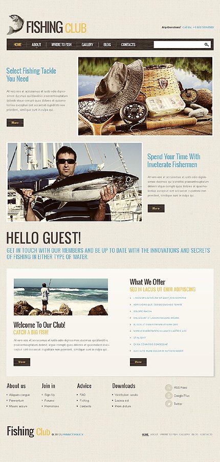White Fishing Joomla Template by Amour TMT