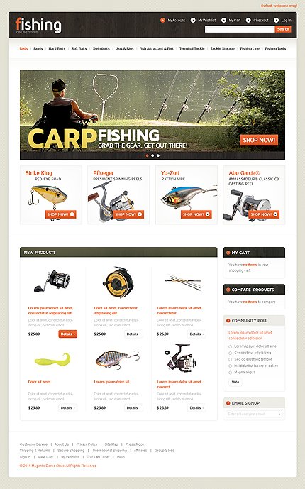 White Fishing Magento Theme by Hermes TMT