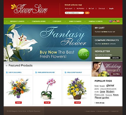 White Flower Shop Magento Theme by Delta TMT