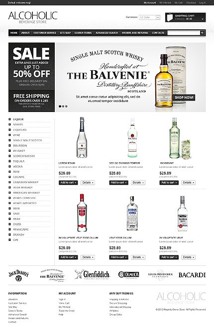 White Food & Drink Magento Template by Hermes TMT