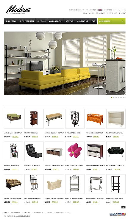 White Furniture Zen Cart Template by Di Zen Cart  TMT