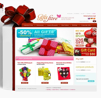 White Gifts Store Magento Theme by Delta TMT