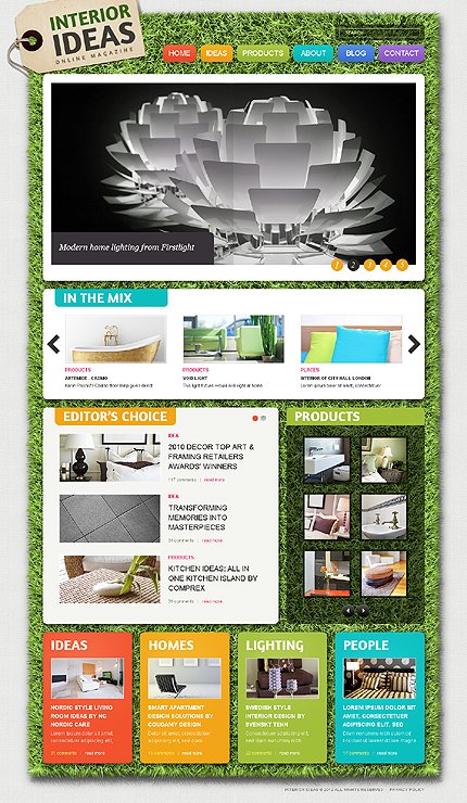 White & Green Interior Design Joomla Template by Oldman TMT