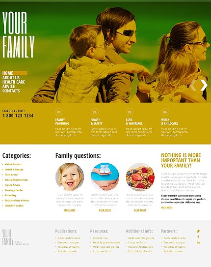 White & Green Family Joomla Theme by Glenn TMT