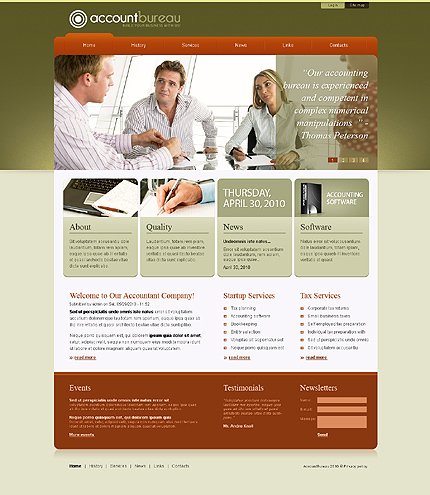 White & Green Accounting Website Drupal Theme by Modlin TMT
